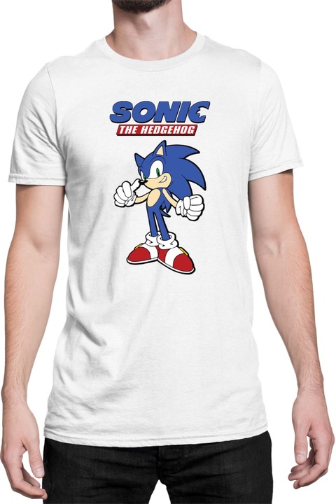 Férfi póló Sonic The Hedgehog Tralala Sonic 20, Fehér