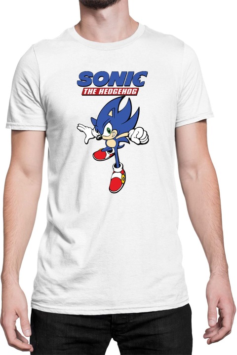 Férfi póló Sonic The Hedgehog Tralala Sonic 21, Fehér