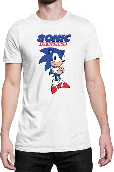 Férfi póló Sonic The Hedgehog Tralala Sonic 22, Fehér