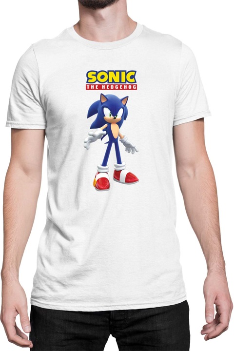 Férfi póló Sonic The Hedgehog Tralala Sonic and Silver, Fehér