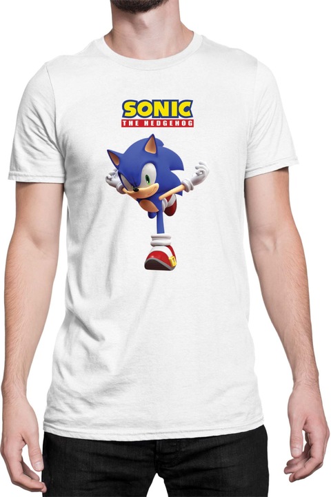 Férfi póló Sonic The Hedgehog Tralala Sonic 25, Fehér