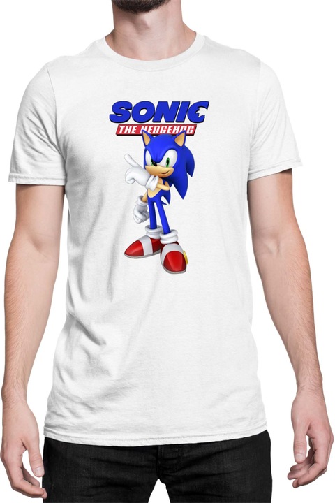 Férfi póló Sonic The Hedgehog Tralala Sonic 26, Fehér