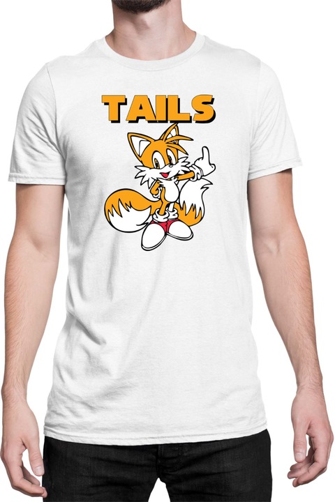 Férfi póló Sonic The Hedgehog Tralala Tails 01, Fehér
