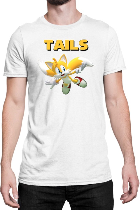 Férfi póló Sonic The Hedgehog Tralala Tails 04, Fehér