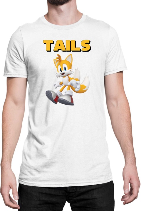 Férfi póló Sonic The Hedgehog Tralala Tails 05, Fehér