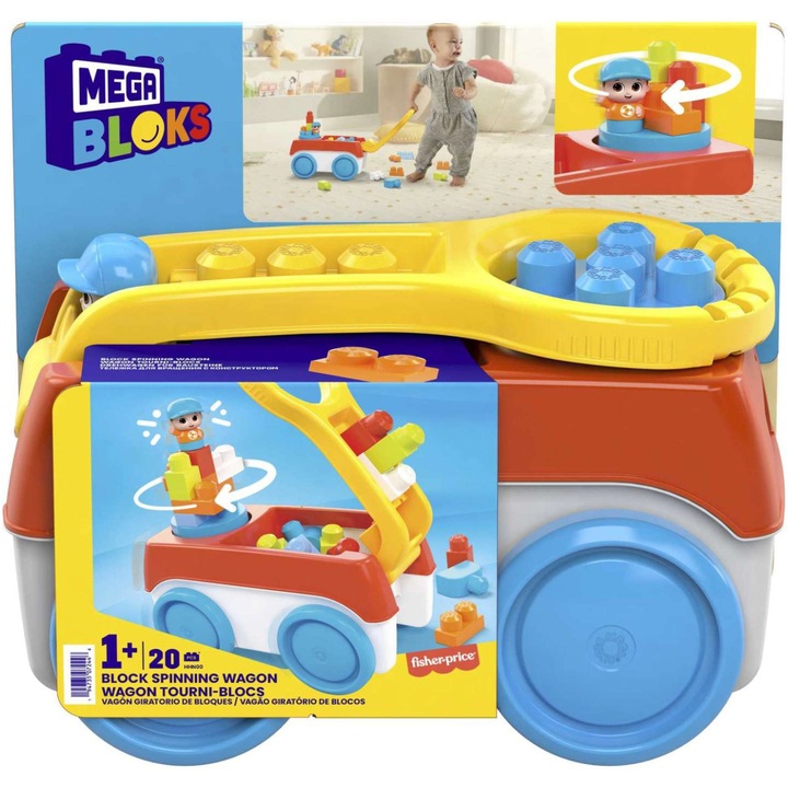 Конструктор автомобил Mega Blocks - Spinning Wagon, 20 части