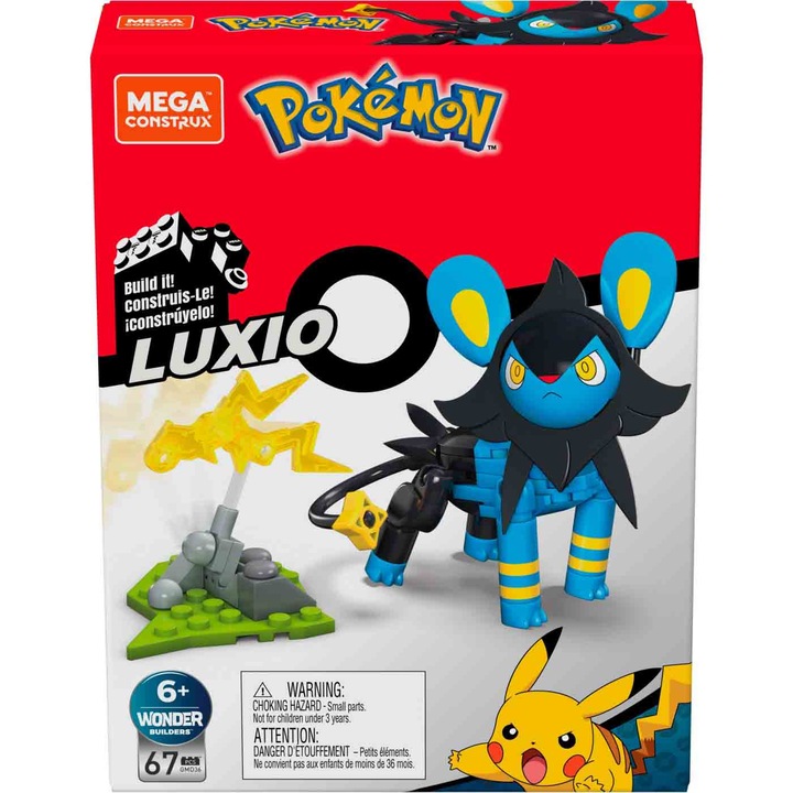Set de constructie Pokemon Mega Construx - Luxio, 67 piese