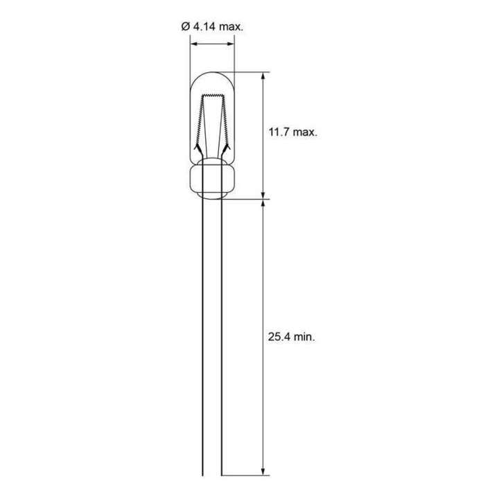 Bec T1¼ mini neon incandescent 14V 40mA 0.56W 2700K 11.7x4.14 mm cu ...