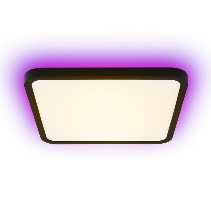 Szabályozható LED mennyezeti lámpa RGB CCT Immax NEO LITE TUDO 40*40cm 50W 230V Tuya Wi-F Beacon fekete, távirányító