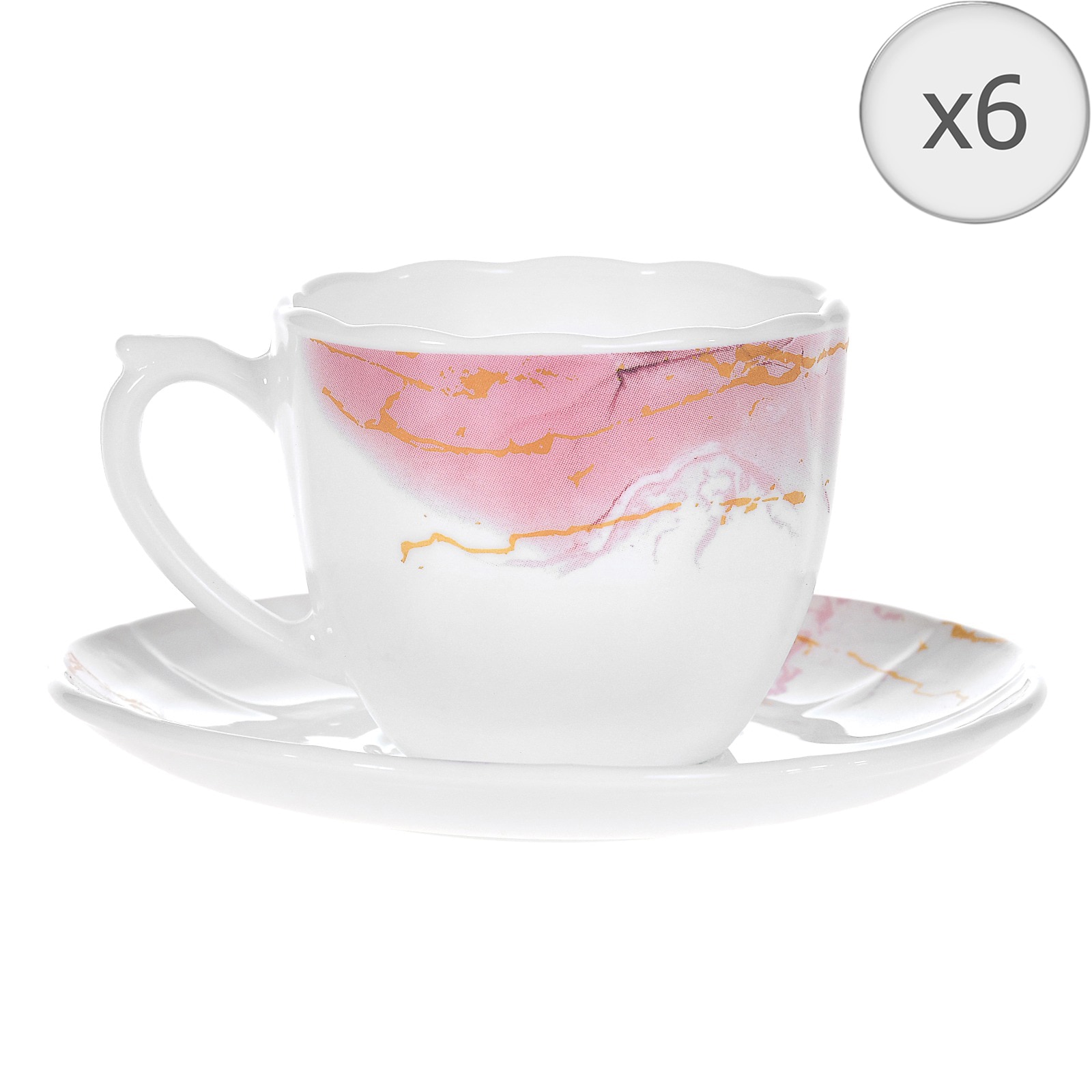 Set 12 piese pentru cafea Eljado Décor Rozalin, opal