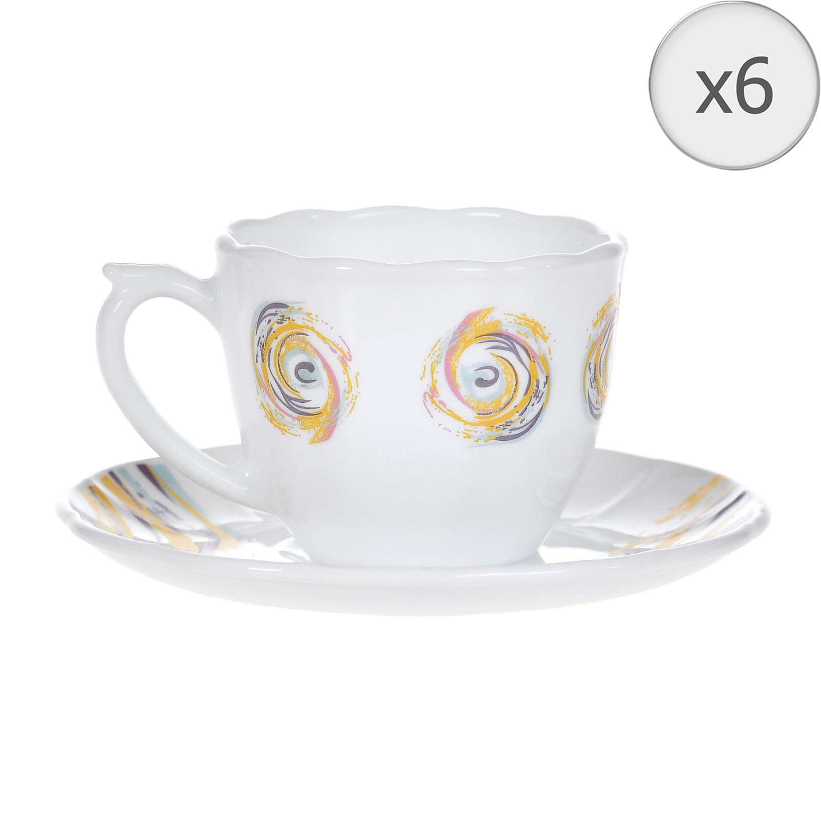 Set 12 piese pentru cafea Eljado Décor Spiral, opal