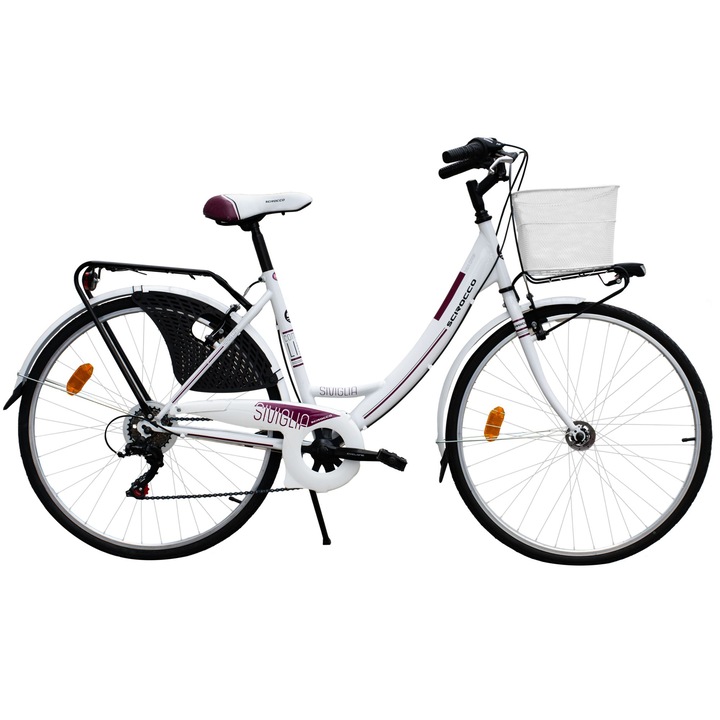 Bicicleta dama, Scirocco, 3315537, Otel, Alb, 26 inch