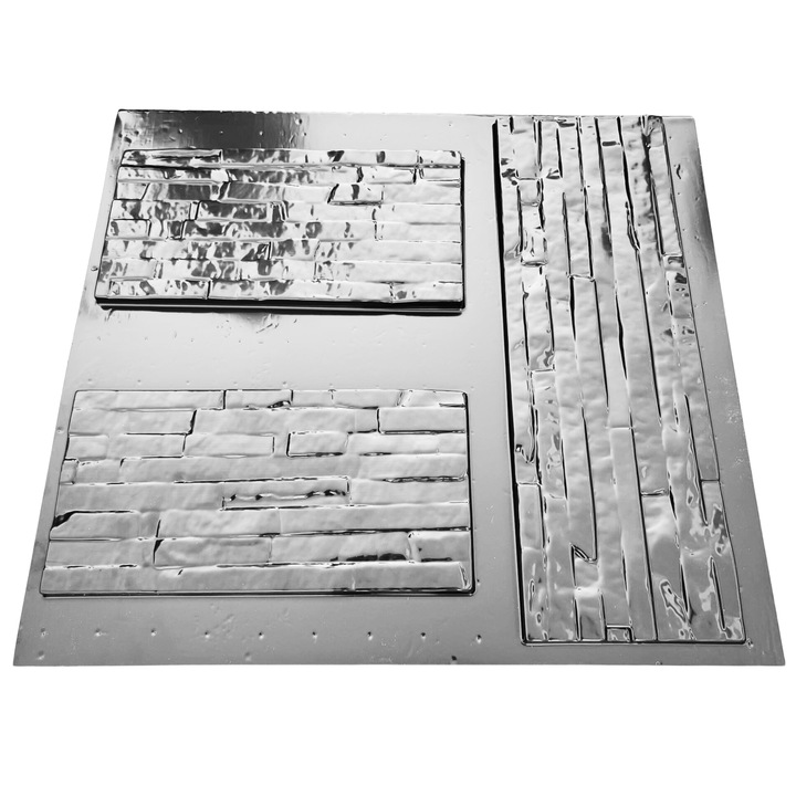 Set 3 buc. Matrite Piatra Decorativa, model Grecia, plastic ABS, negru