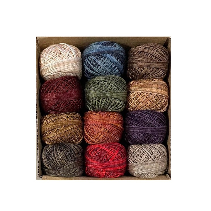 Set 12 gheme Muline 3-fire pentru broderie 3-strand floss Artist's Palette, 27 m