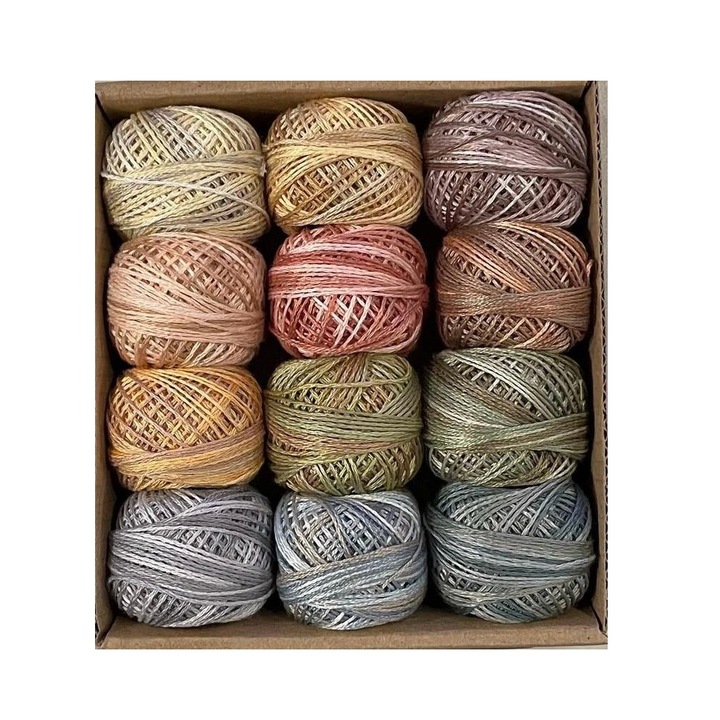 Set 12 gheme Muline 3-fire pentru broderie 3-strand floss Muddy Monet, 27 m