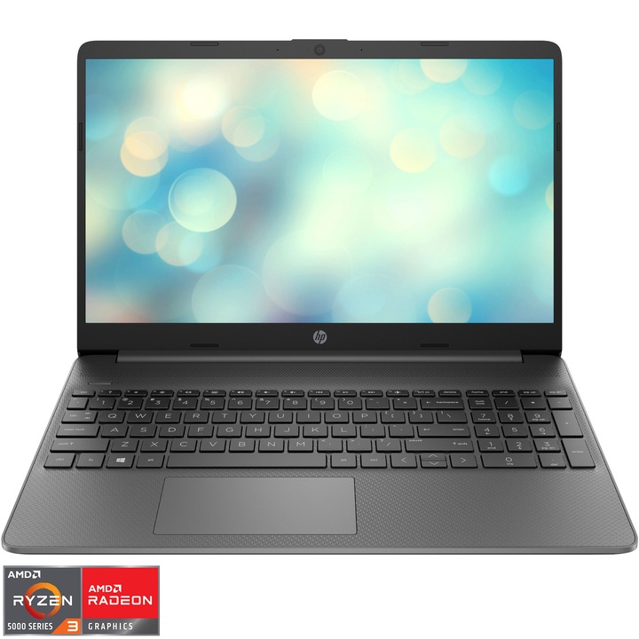 Laptop HP 15s-eq2050nq cu procesor AMD Ryzen™ 3 5300U pana la 3.80 GHz, 15.6", Full HD, 8GB DDR4, 256GB SSD, AMD Radeon™ Graphics, Windows 11 Home in S mode, Grey