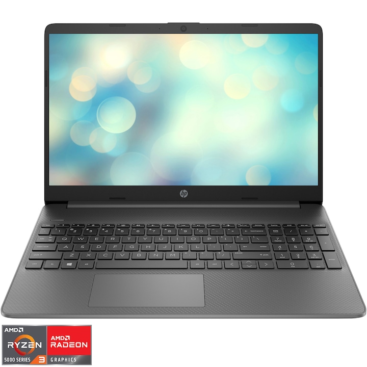 Laptop HP 15s-eq2050nq cu procesor AMD Ryzen™ 3 5300U pana la 3.80 GHz, 15.6", Full HD, 8GB DDR4, 256GB SSD, AMD Radeon™ Graphics, Windows 11 Home in S mode, Grey