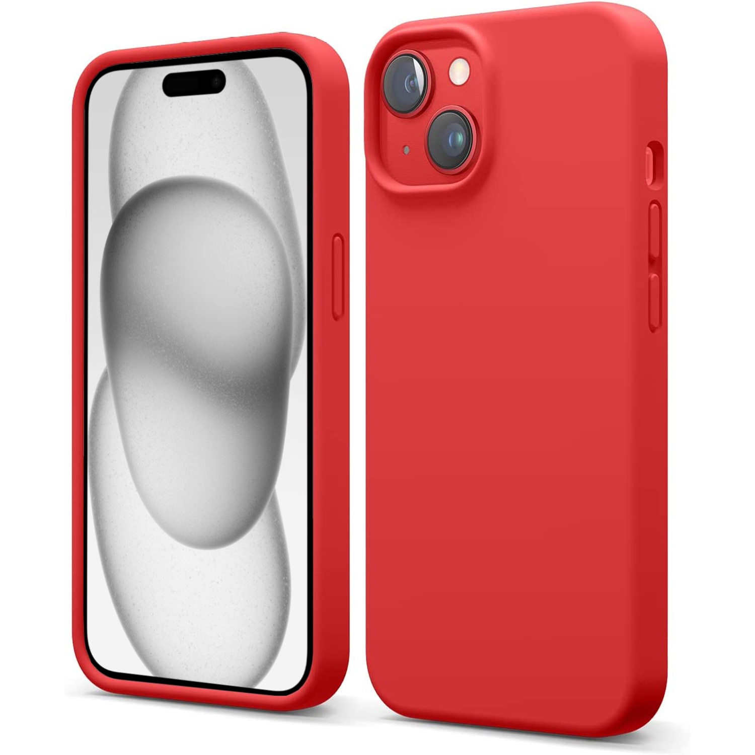 Husa Silicon pentru iPhone 15, Rosu, Ultra Slim, Silicon, Calitate Premium, Interior din microfibra