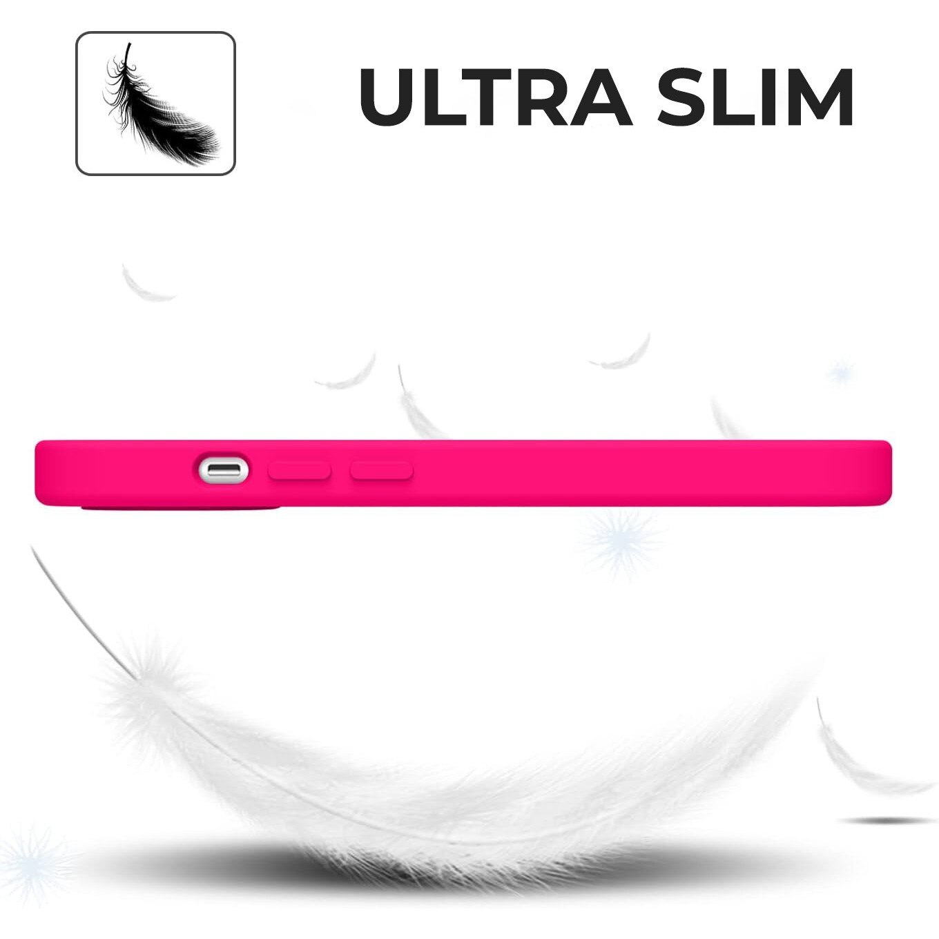 Husa Silicon pentru iPhone 15, Roz Neon, Ultra Slim, Silicon, Calitate Premium, Interior din microfibra