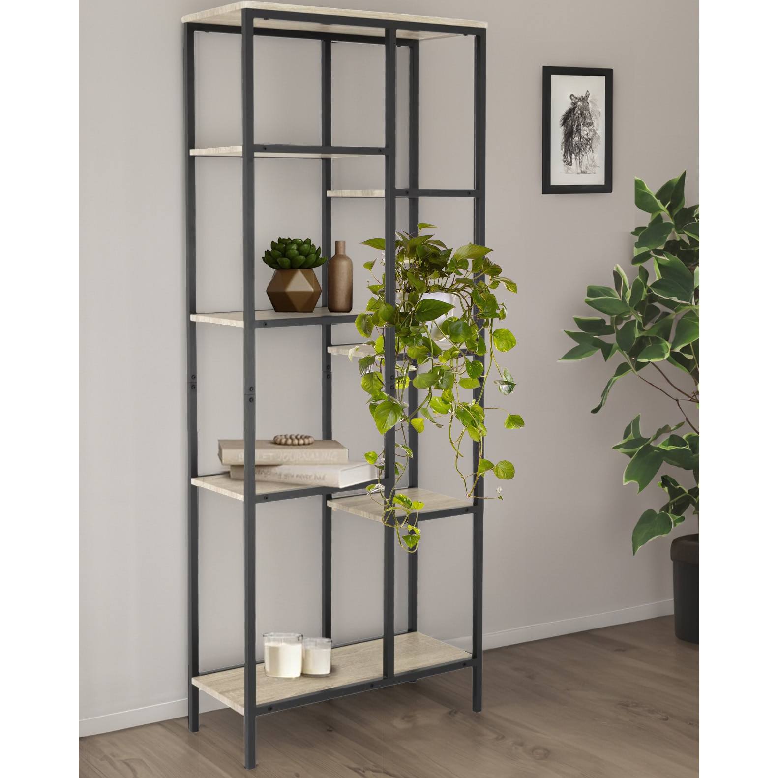 Raft Kring Evert, 70x30xH178 cm, metal/MDF - eMAG.ro