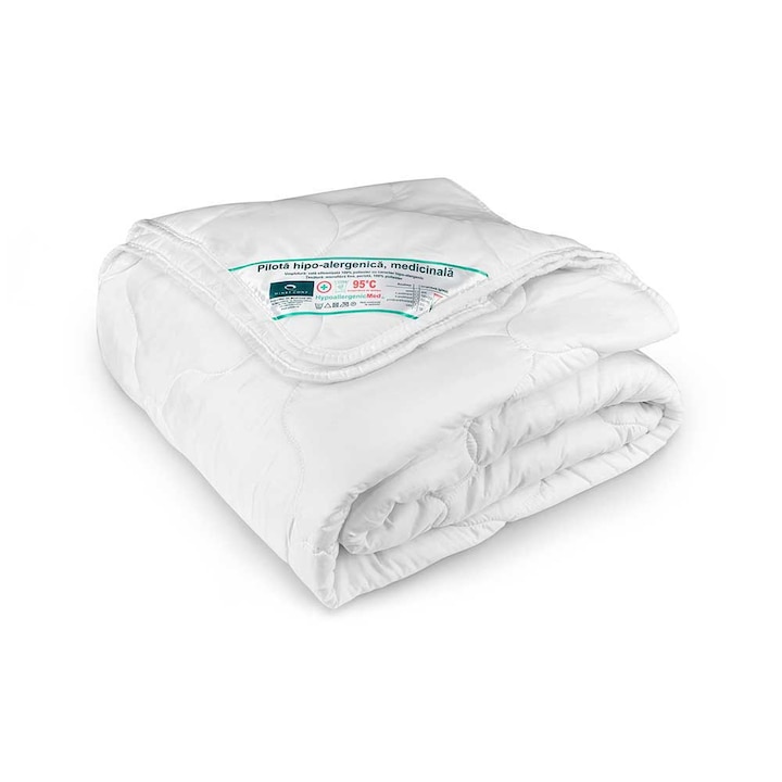 Pilota hipoalergenica, 200 g/mp, 180x200 cm, anotimp primavara/toamna, material husa microfibra, umplutura poliester, alb