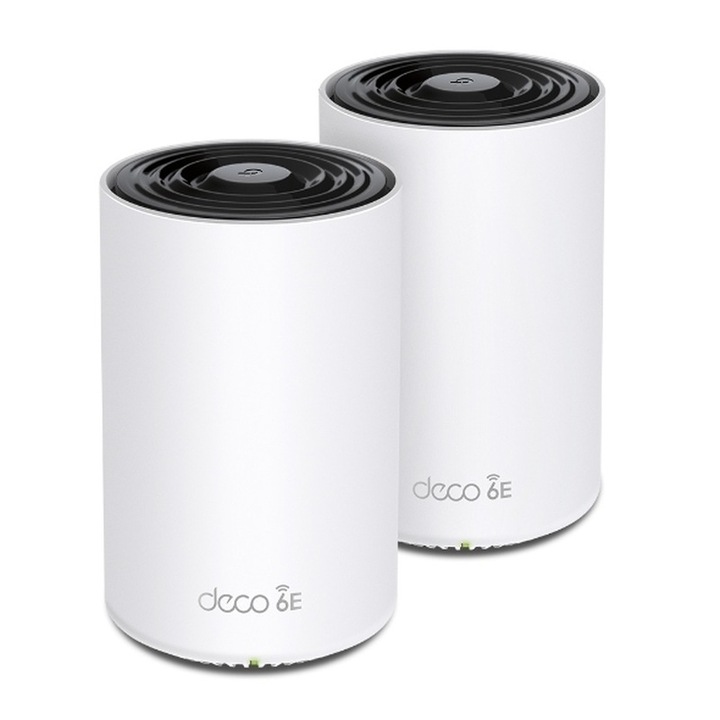 TP-Link Deco XE75 Pro | AXE5400 Трибандов, WiFi 6E, 2402 Mbps, Бяла WiFi система (пакет от 2)