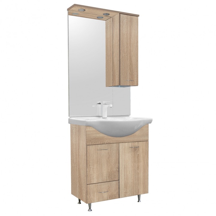 Mobilier baie complet Leziter Vanessa 75 stejar Sonoma