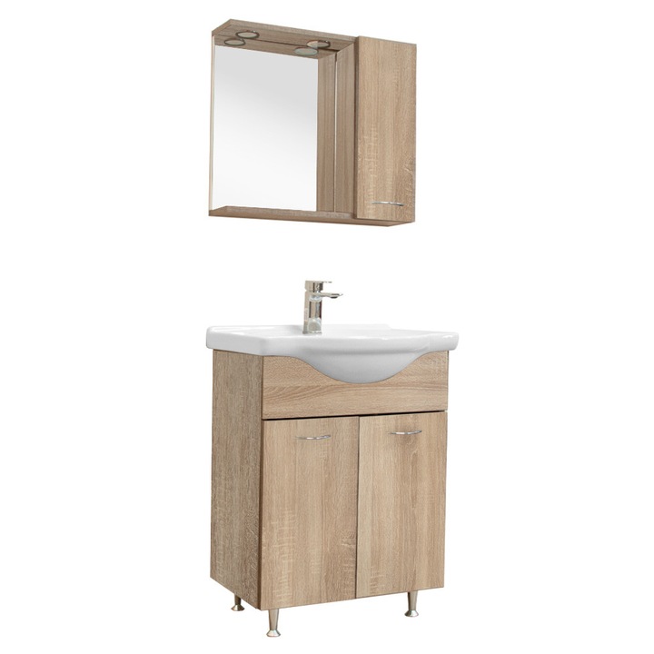 Mobilier baie complet Leziter Ruben 65 stejar Sonoma