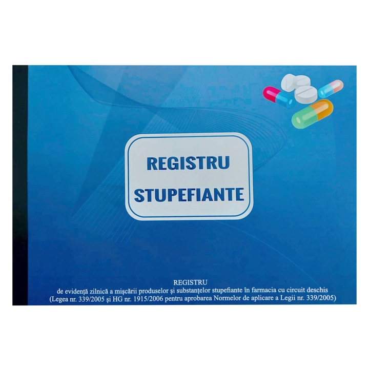 Registru stupefiante - uz medical, format A4,50 file, coperta carton color, capsat si lipit