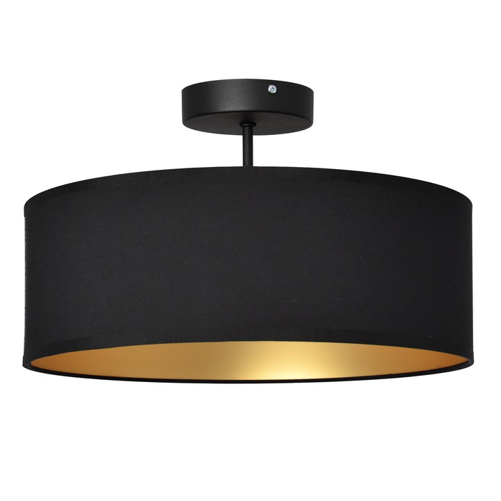 Полилей HELAM, черно и златно, 40x25x40см, метал и текстил