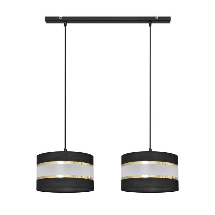 Pendul HELAM, 2 surse iluminare, negru, 70x90x25cm