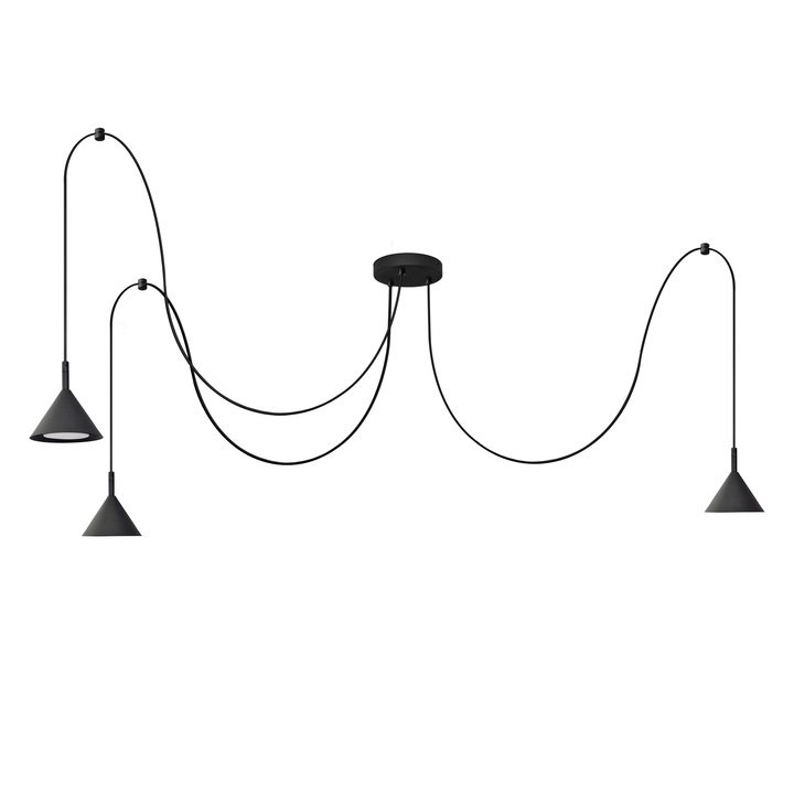 Pendul, Helam, Metal, GX53, 2400 x 140 x 120 mm, Negru