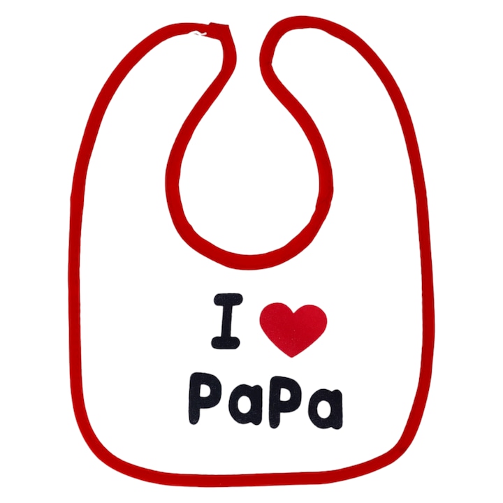 Водоустойчив лигавник, I Love Papa, закопчаване с велкро, NO4688, 20 x 23 cm, многоцветен