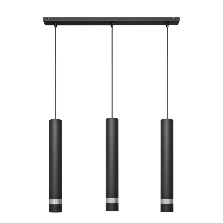 Висулка, Хелам, Метал, GU10, 600 x 900 x 55 mm, Черно/Сребристо