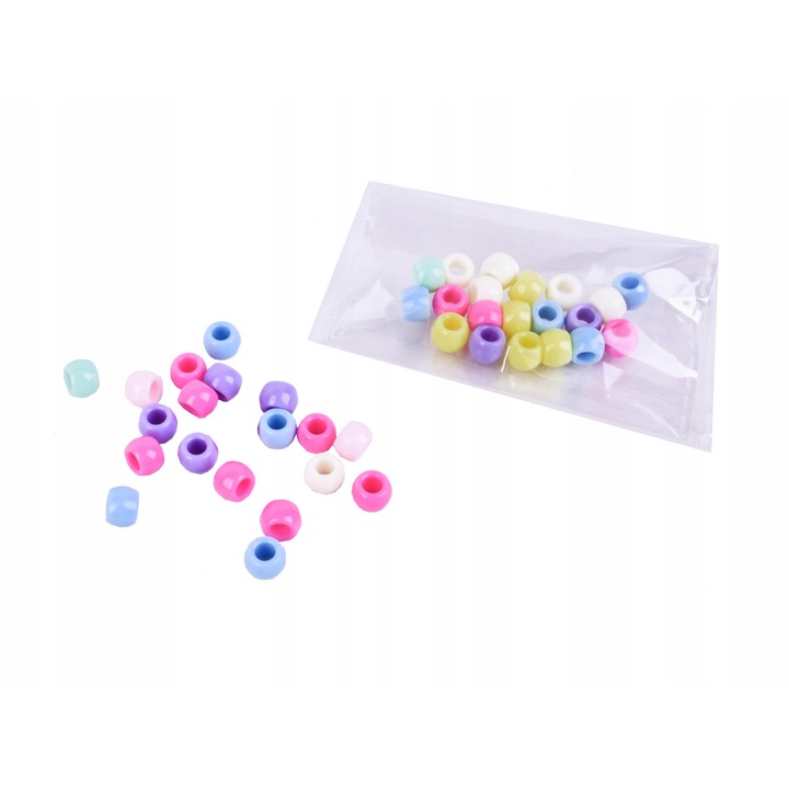Set 20 margele pastel, MTA, 8mm, Acril, Multicolor