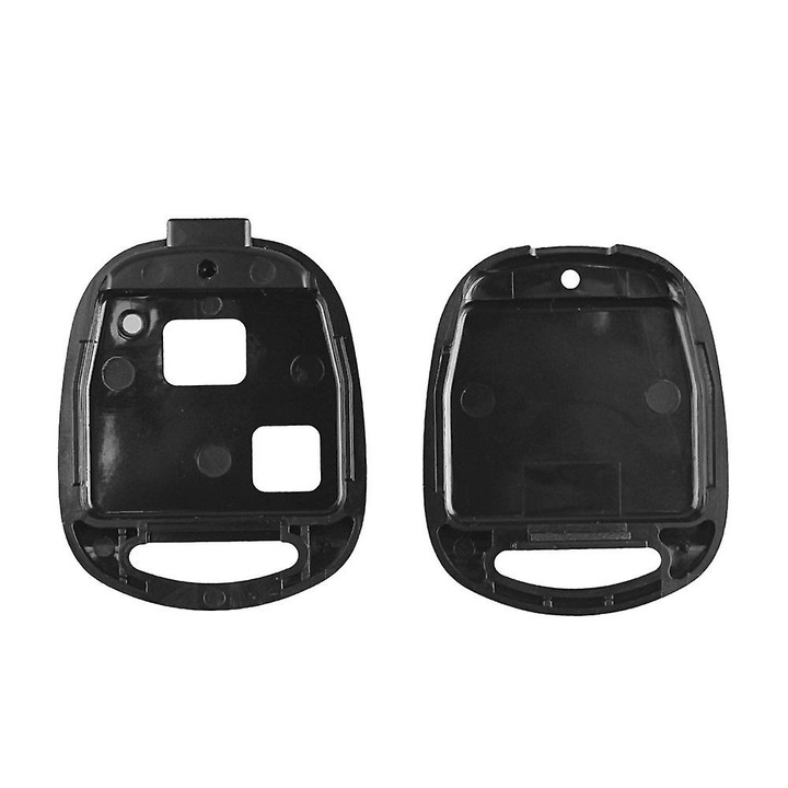 KkvoGmle autós kulcstartó, 2 gomb, fekete, 4,5x3,5x1 cm, kompatibilis a Toyotával