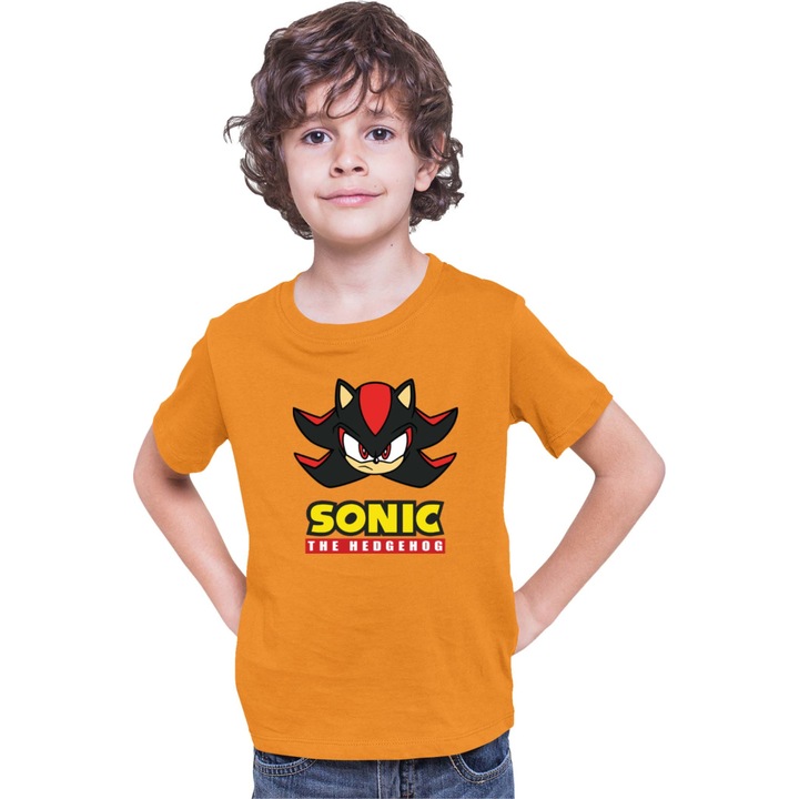Gyerek póló Sonic The Hedgehog Tralala Shadow Face 01, Narancssárga