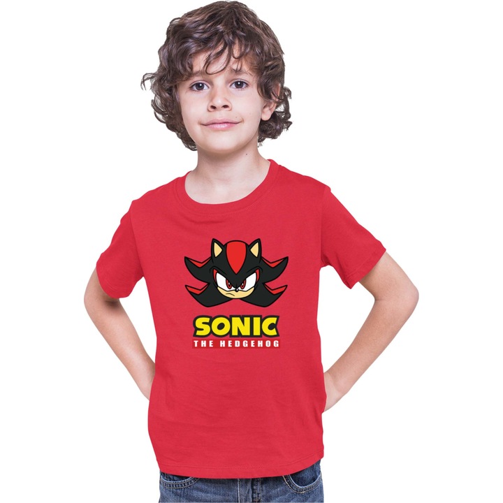 Gyerek póló Sonic The Hedgehog Tralala Shadow Face 01, Piros