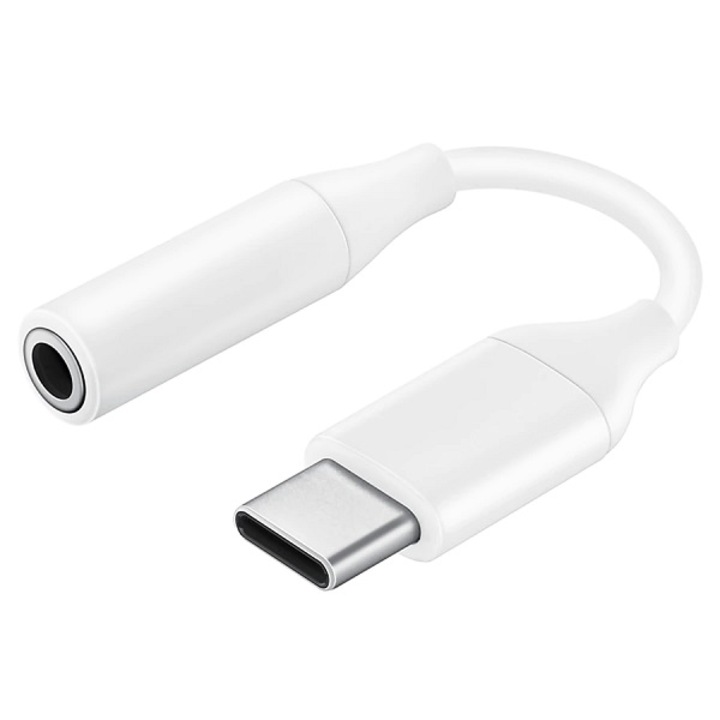 Аудио адаптер USB-C към жак 3,5 мм, бял, DAO, съвместим със Samsung, DAC включен