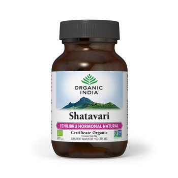 Supliment Natural ORGANIC INDIA Shatavari, Echilibru Hormonal, Lactatie, Fertilitate - 100% Certificat Organic, 60 caps, BIO Supliment Natural ORGANIC INDIA Shatavari, Echilibru Hormonal, Lactatie, Fertilitate - 100% Certificat Organic, 60 caps, BIO