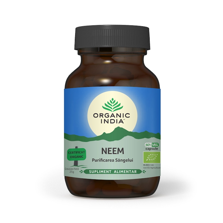 Neem, Antibiotic si Antifungic Natural, 60 capsule vegetale, Organic India