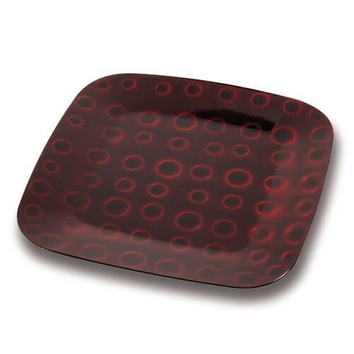 Platou decorativ Nava, diametru 32 cm, rosu inchis