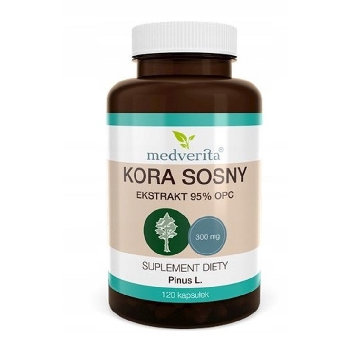 Supliment alimentar, Medverita, Scoarta de pin, 300 mg per capsula, 120 capsule