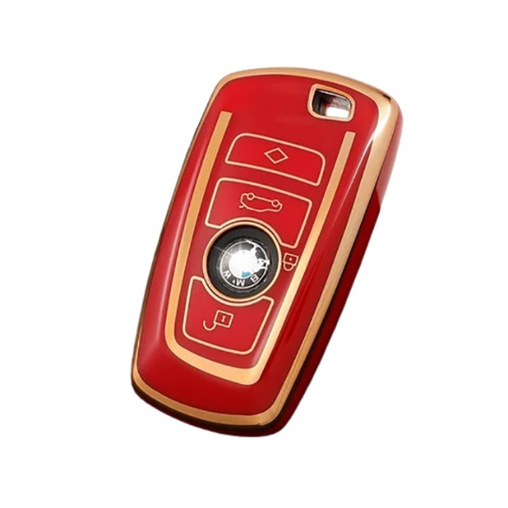 Гланцов червен капак за ключ BMW series 1 3 5 7 X1 X3 X4 X5 X6 F10 F20 F30 F34 F11 F15 F16 F25 F31 M3 M4 E34