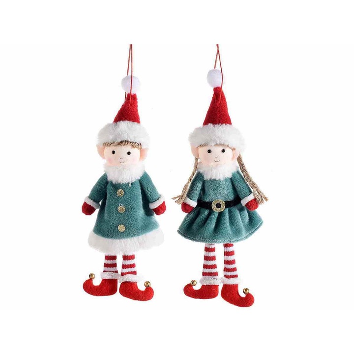 Комплект от 6 коледни украси за елха Elfi 7x4x20 см