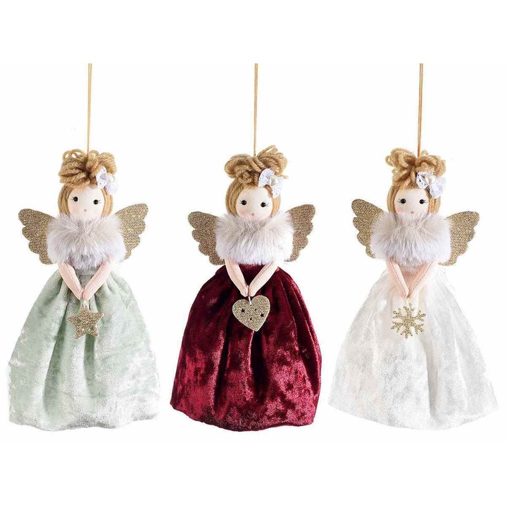 Set 6 ornamente brad Ingeri 8x18 cm