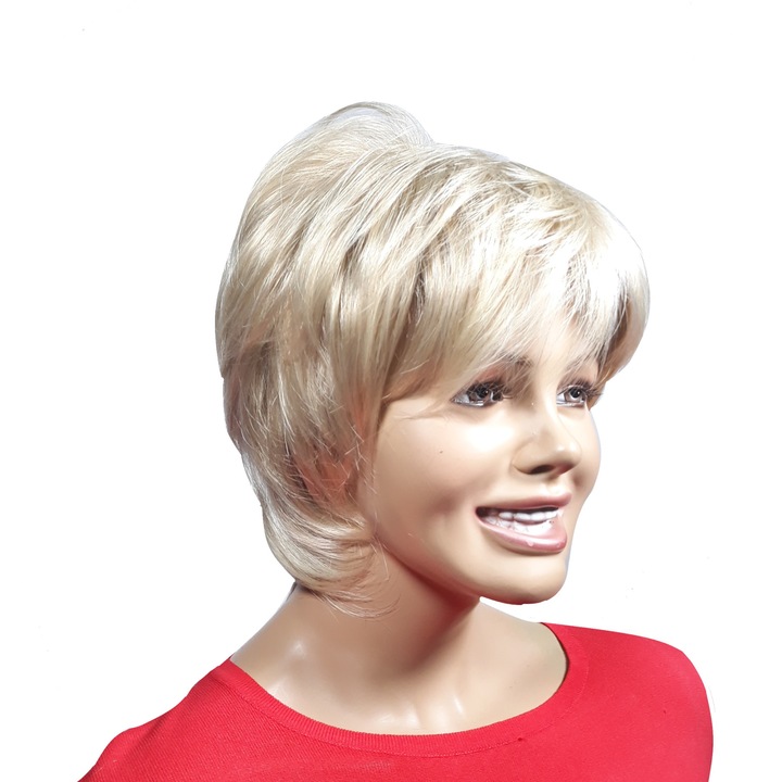 Peruca dama, fibra sintetica, cu aspect natural, blonda