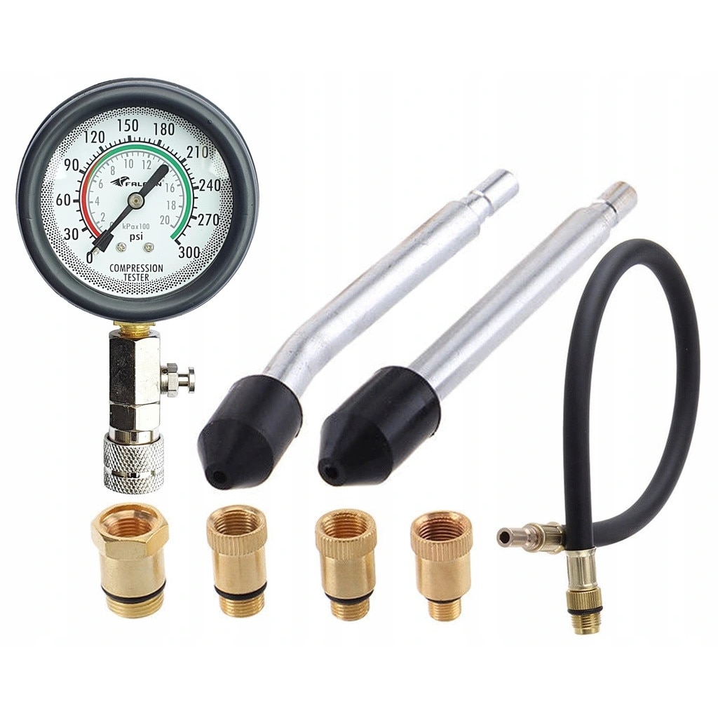 Kit Tester Compressione Motori Benzina Con Adattatori - Set Professionale Per Diagnosi Perdite Cilindro
