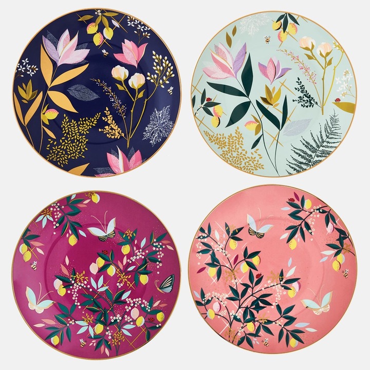 Set 4 farfurii desert, portelan colectia Orchard, D20cm