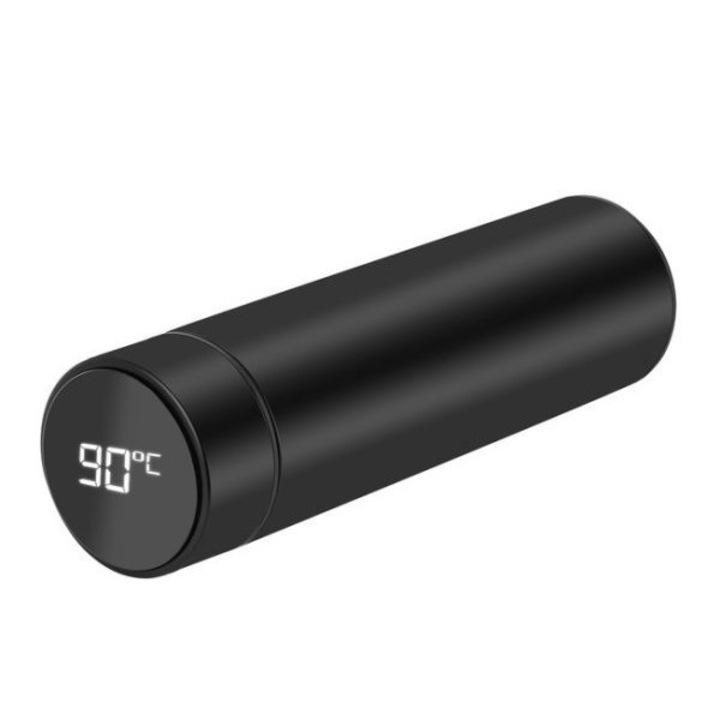 Termos cu afisaj LED de temperatura, CloudVisionMarket ®, 500ml, Otel Inoxidabil, Negru